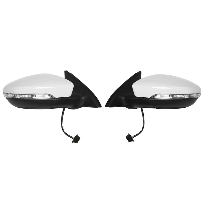 Side Rear View Mirror Assembly Power Glass Heated Turn Signal 6 Wires For JETTA 2011 - 2018 5C7857508 White