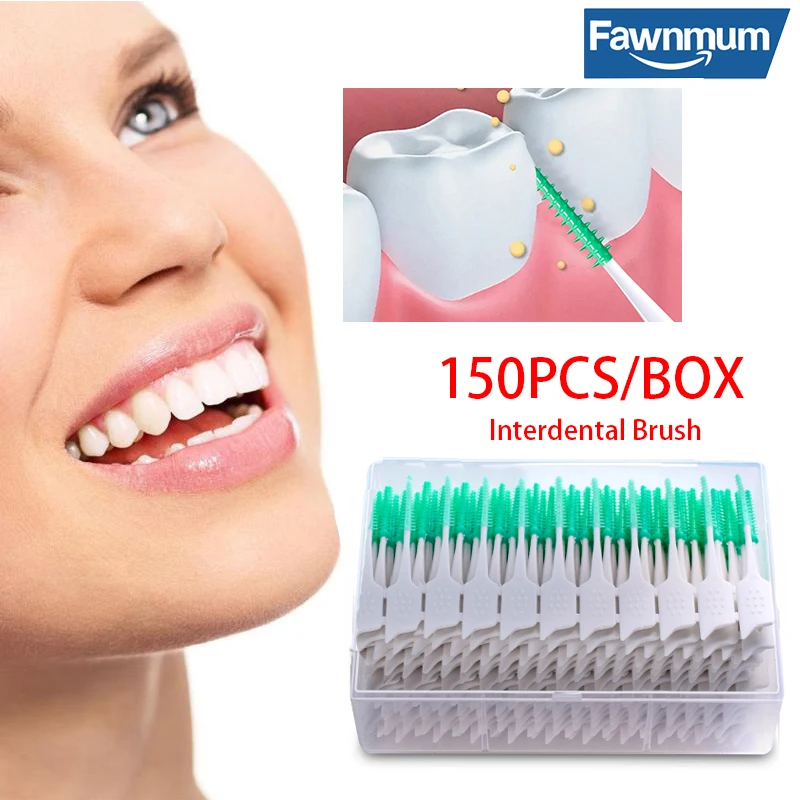 

150Pcs Fawnmum Dental Floss Stick Tooth Cleaning Interdental Brush Dental Floss Pick Oral Hygiene Care Ultra-Fine Dental Floss