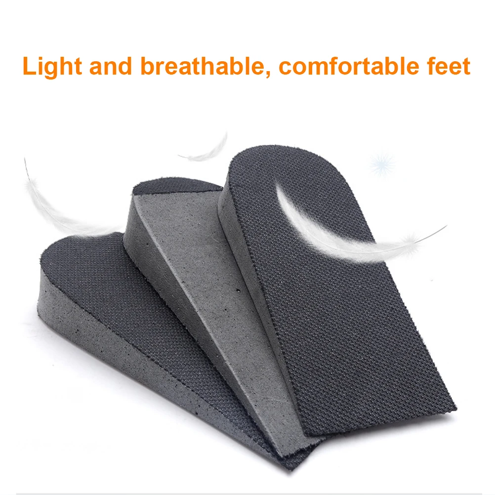 

Height Increase Insoles 2 Pairs Soft Durable Shock Absorption Non Slip Suitable Shoes Sneakers Boots Unisex Invisible Heel Lift