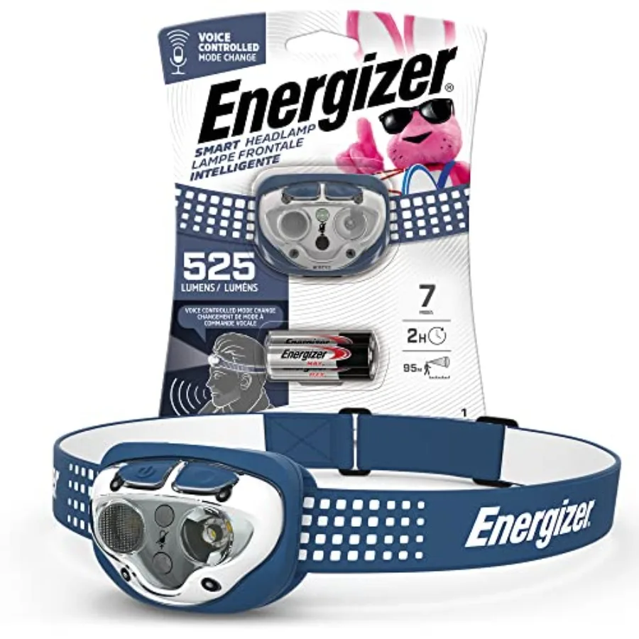 Smart Voice Activated LED Headlamp Flashlight 550 Lumen IPX4 Water Resistant 1 Meter Drop Tested Headlamp