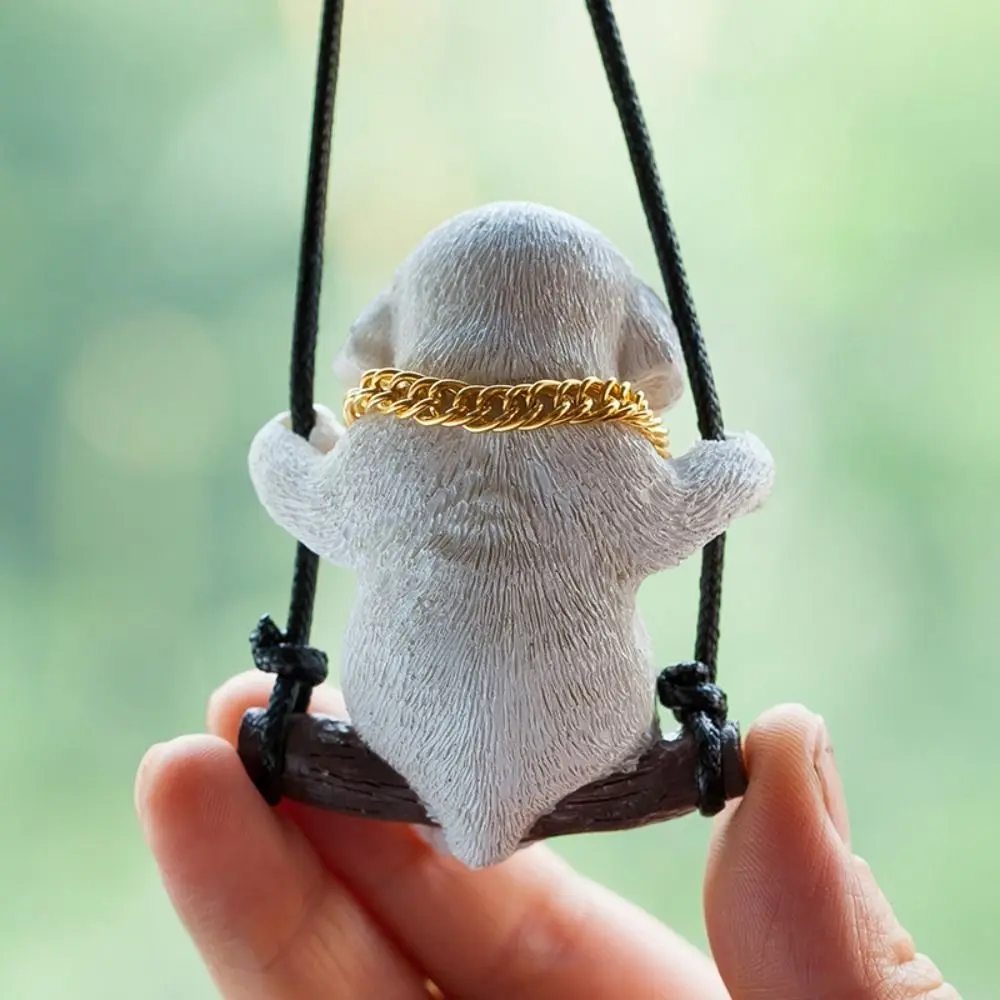 Trend Swing Dog Auto Interior Accessories Decoration Sunglasses Car Pendant Resin Bulldog Car Hanging Crafts
