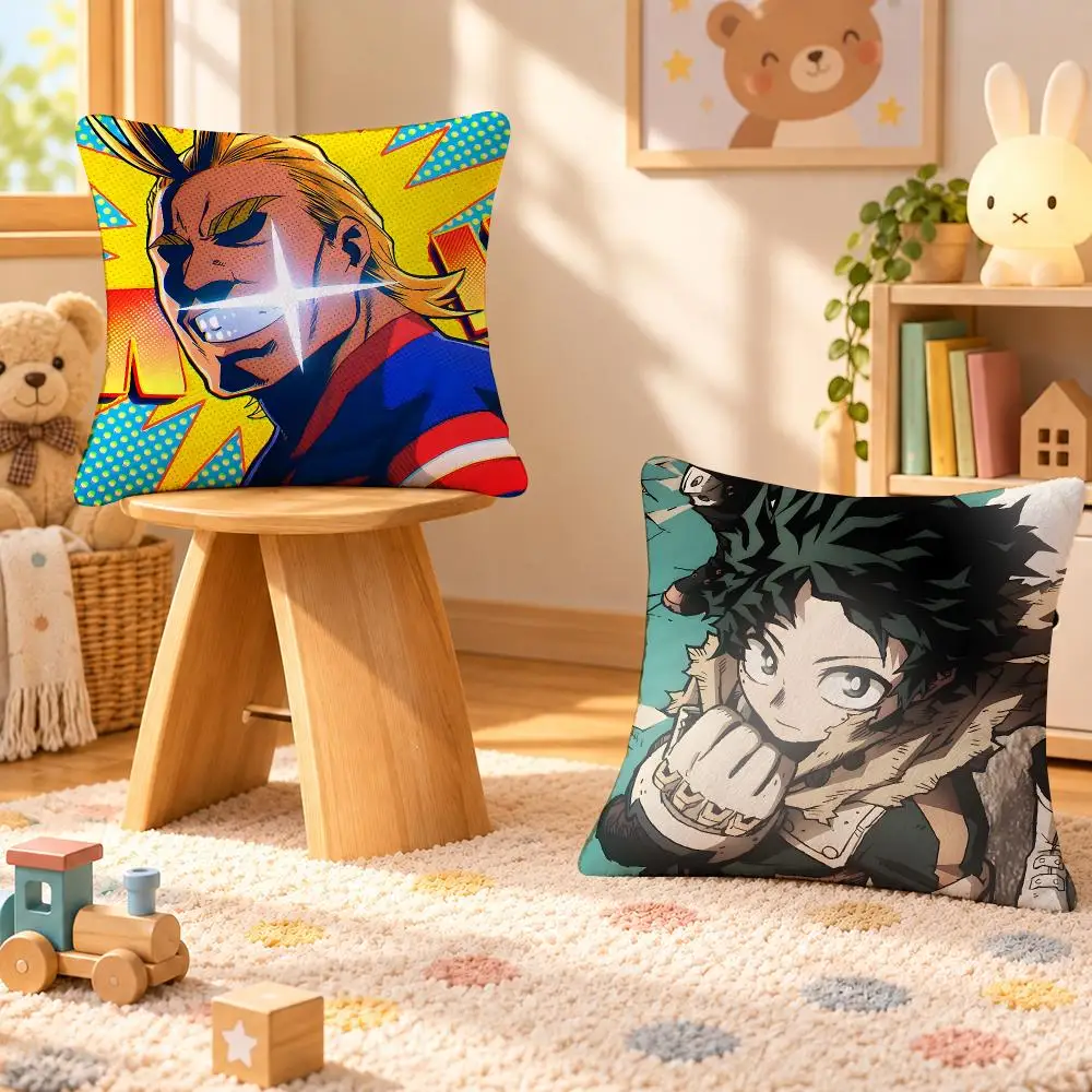 Anime My Hero Academia Shonen Cushion Cover Personalized Soft Plush Pillow Living Room Home Sofa Bedroom Office Car Cushion