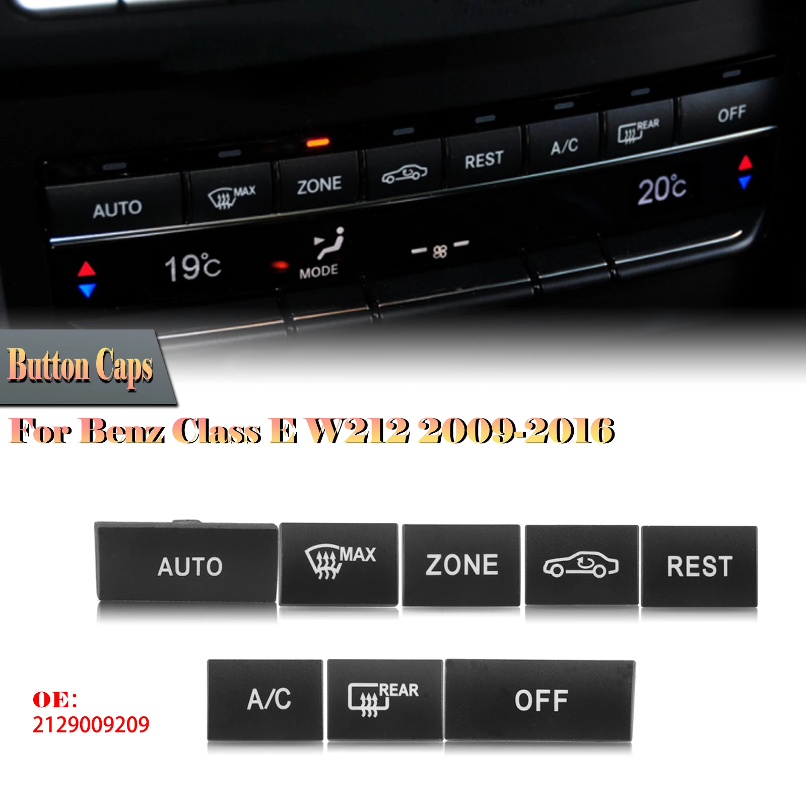 

For Mercedes Benz E-Class W212 2009-2016 Advance Version 2129009209 Inner Center Control Air Vent A/C Panel Switch Button Cap