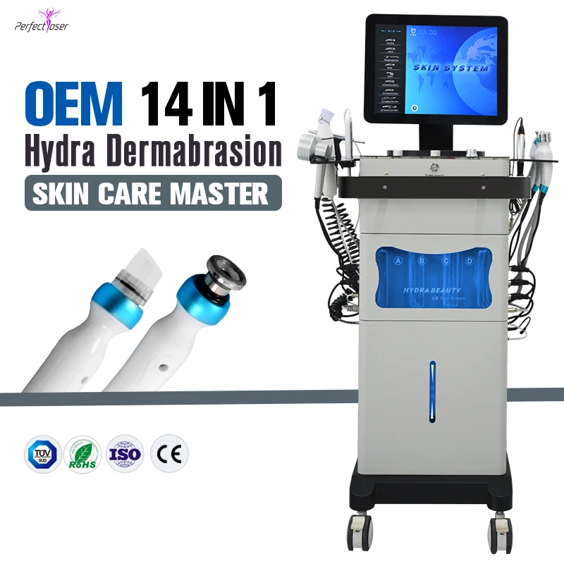 

Perfectlaser 14in1 Oxcygen Hydra Dermabrasion Machine Diamond Deep Clean Blackhead Removal Water Facial Skin Care Device Salon