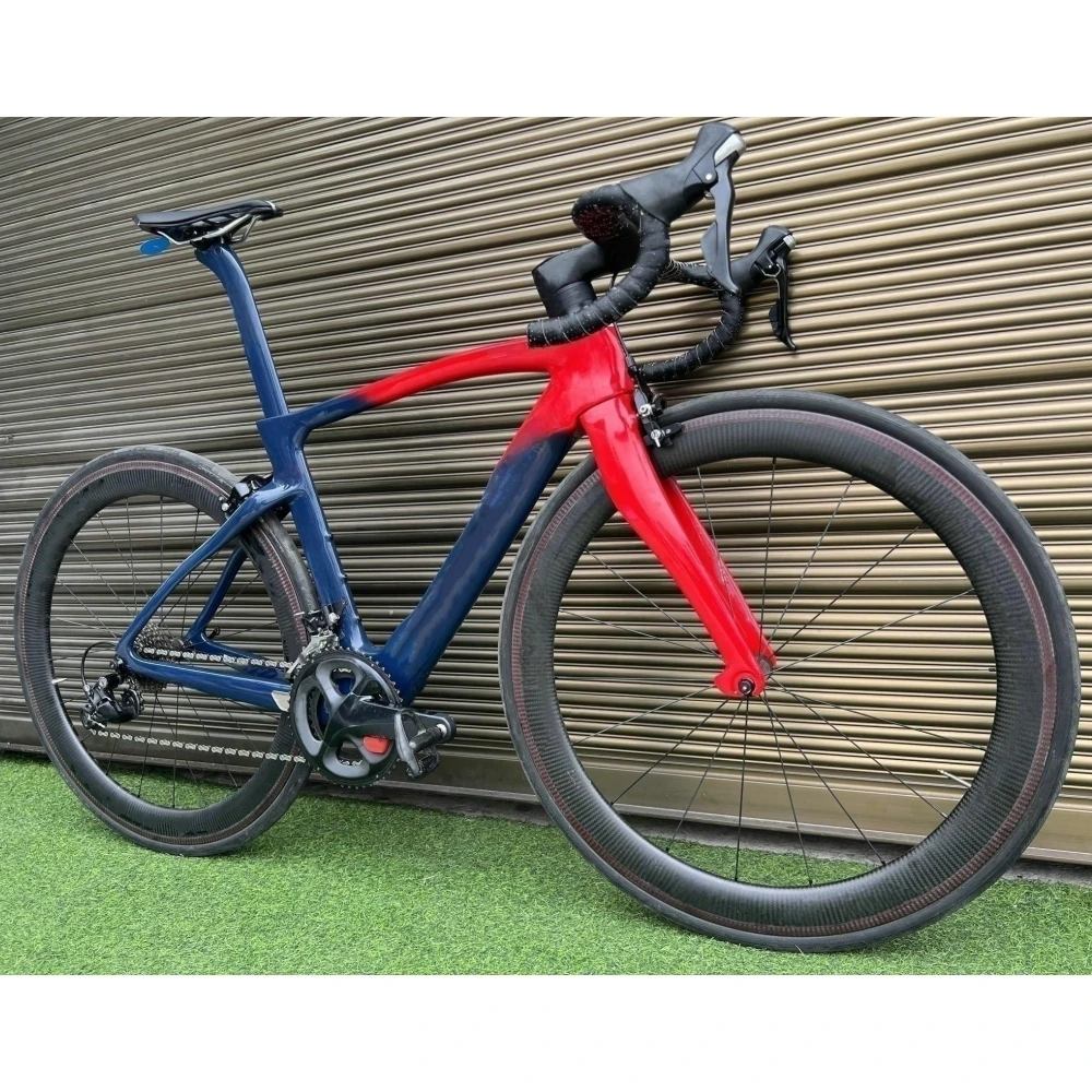 

F14 Road Carbon Полный велосипед Весь гоночный велосипедный обод/дисковый тормоз 700c Карбоновые колеса с $himano Groupset Пользовательский логотип DPD 12