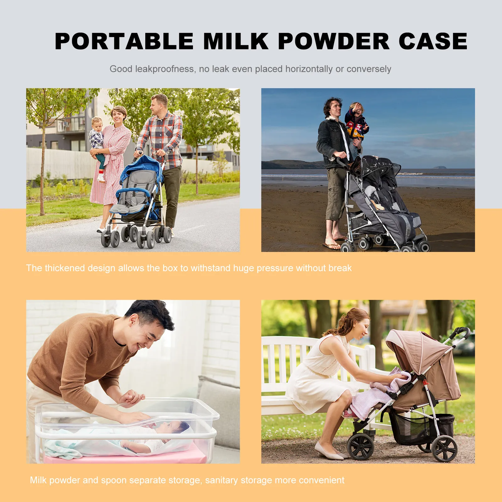 

Safe PP Material Baby Formula Container 500ml Portable Non-Spill Milk Powder Storage Box Milk Storage Box Baby Food Container