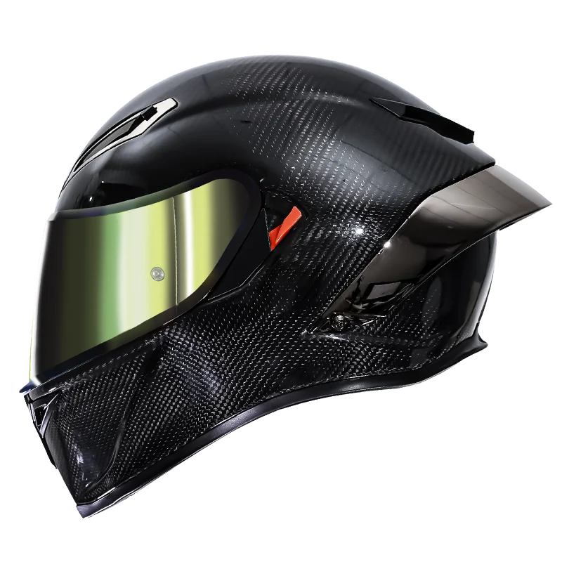 2025 New Carbon fiber material full face helmet, lightweight customizable dual visor, quick release anti crash DOT racing protec