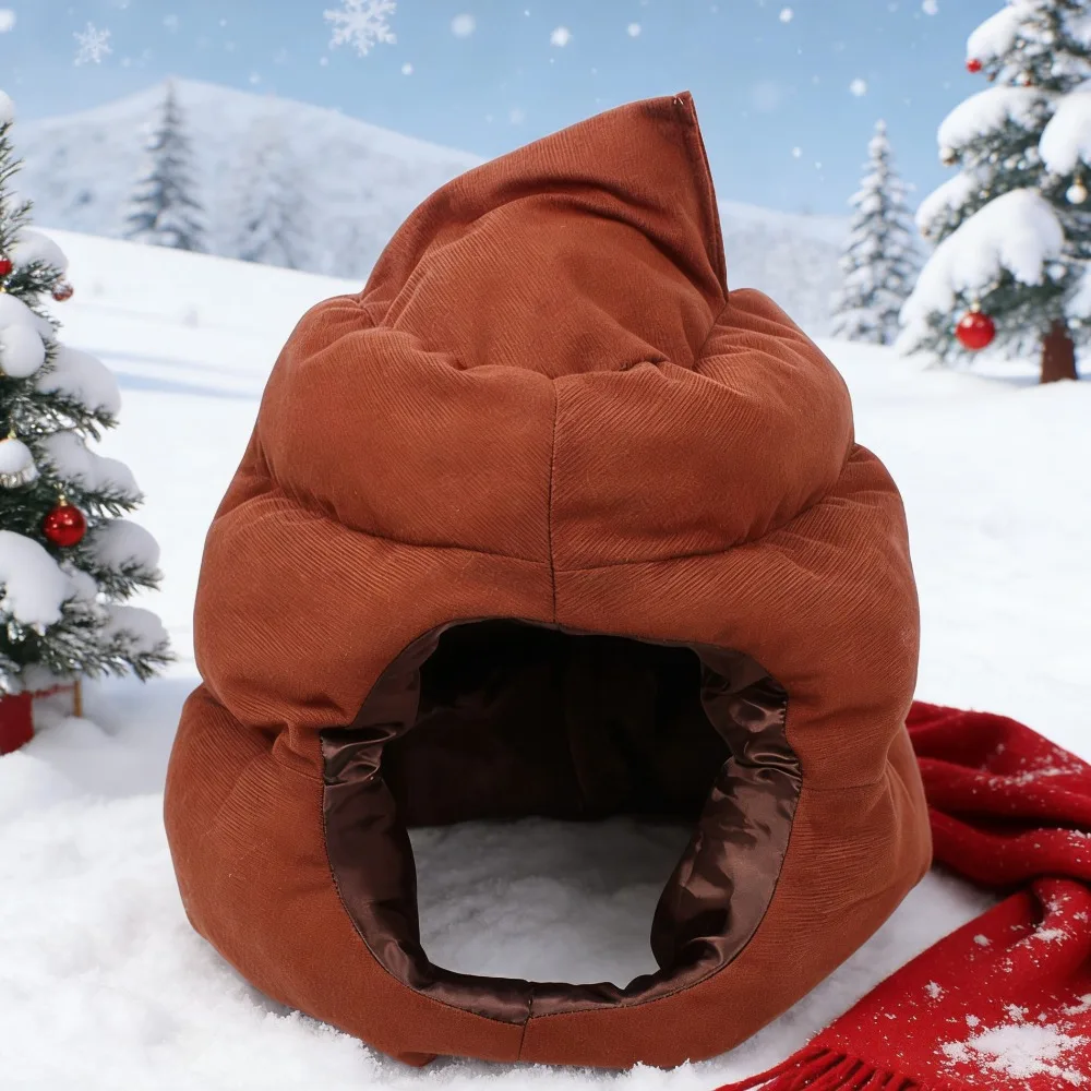 

Warm Cartoon Poop Hat - Funny Quirky Adorable Poop Headgear Party Prop