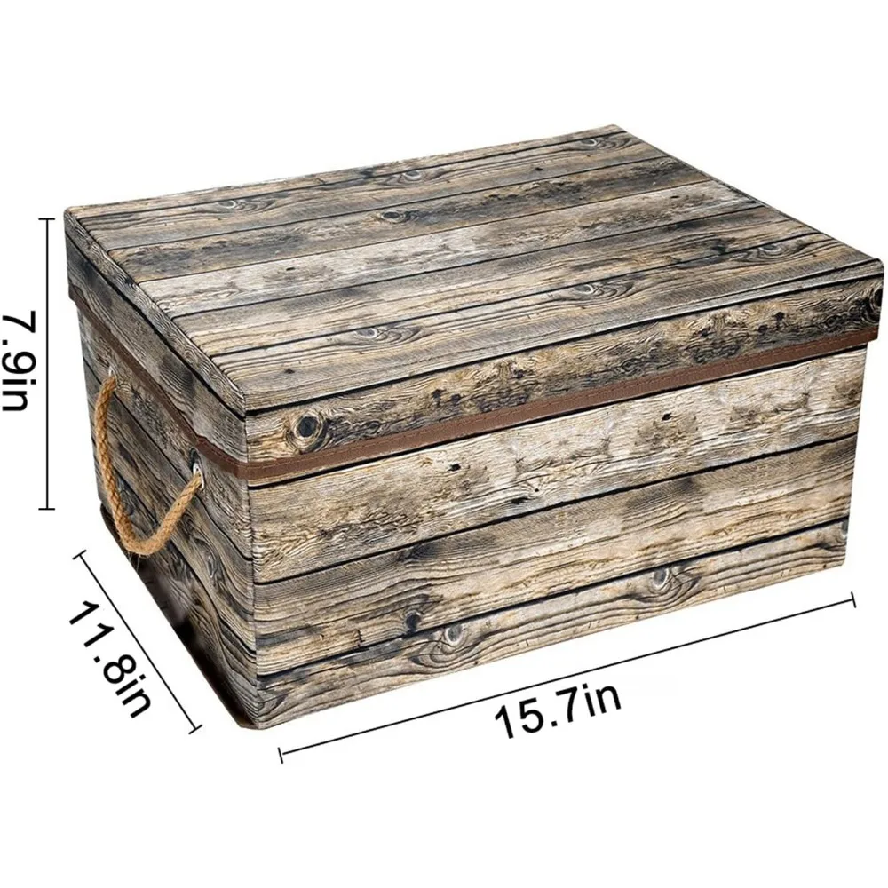 صناديق تخزين قماشية مع أغطية ومقابض، وصناديق تخزين الذاكرة المزخرفة لتنظيم المنزل