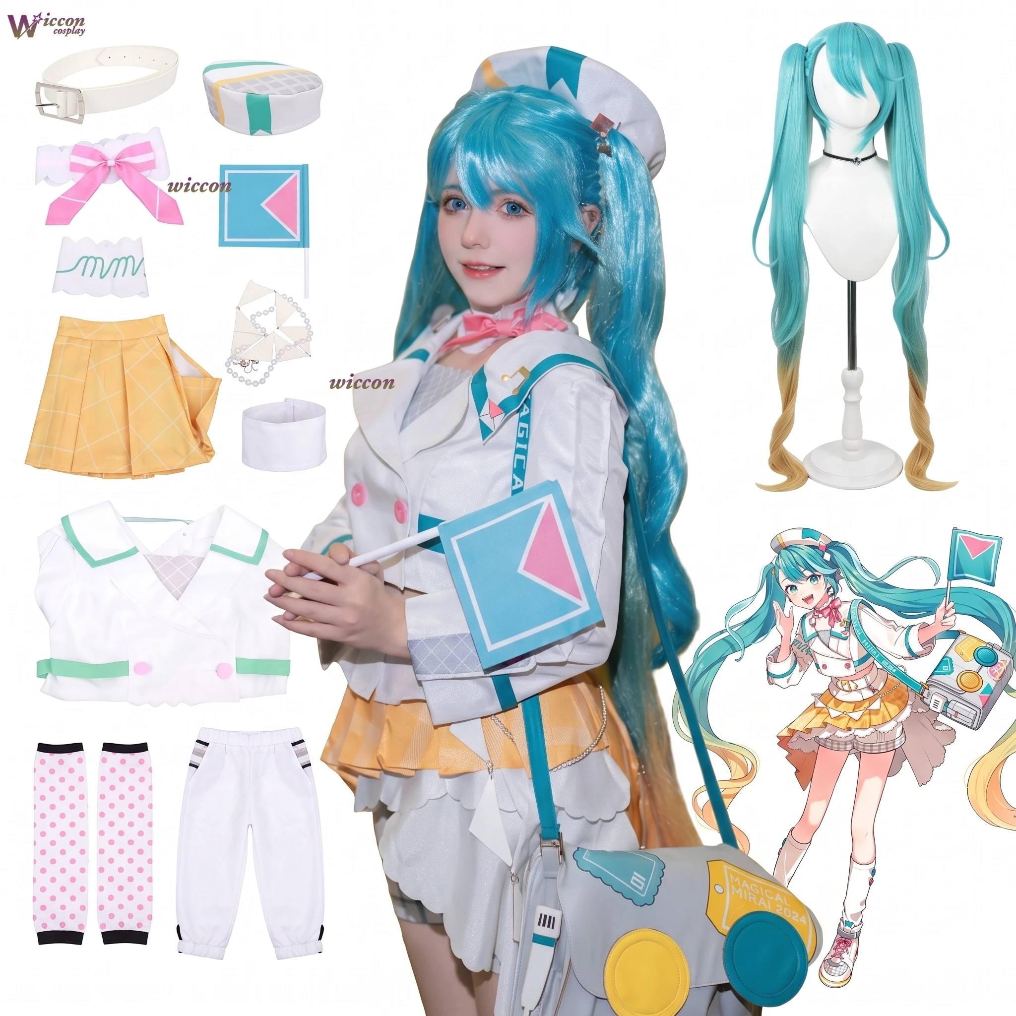KospLAY Anime Magical Mirai Cosplay Costume Full Set Belt Hat Waist Ornaments Two Dimensional Halloween Stage Role Play Outfit view 6