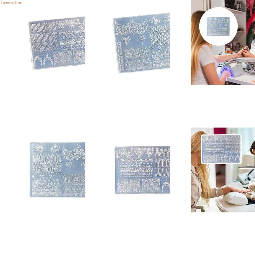 Q5WE Silicone Art Mold for Creating 3D Lace Designs at Home or Salon Easy Release