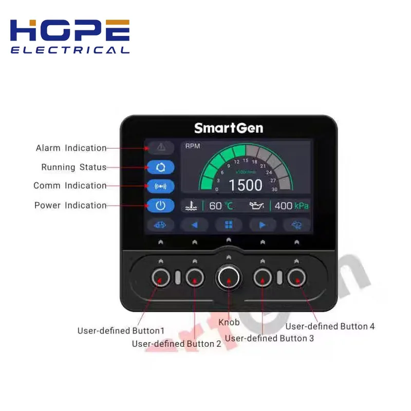 SmartGen EP4300 Generator Engine Controller Module CAN instrument Data Display 4.3 Inch Colour LCD RS485 USB CANBUS Interface