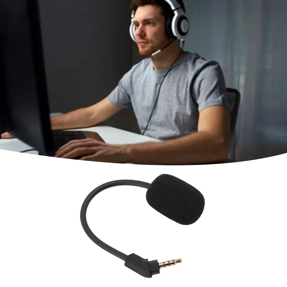 3.5mm Plug Mic Replacement Detachable Bendable Arm Noise Cancelling Mic 360° Rotatable for Hyper X for Cloud for Revolver
