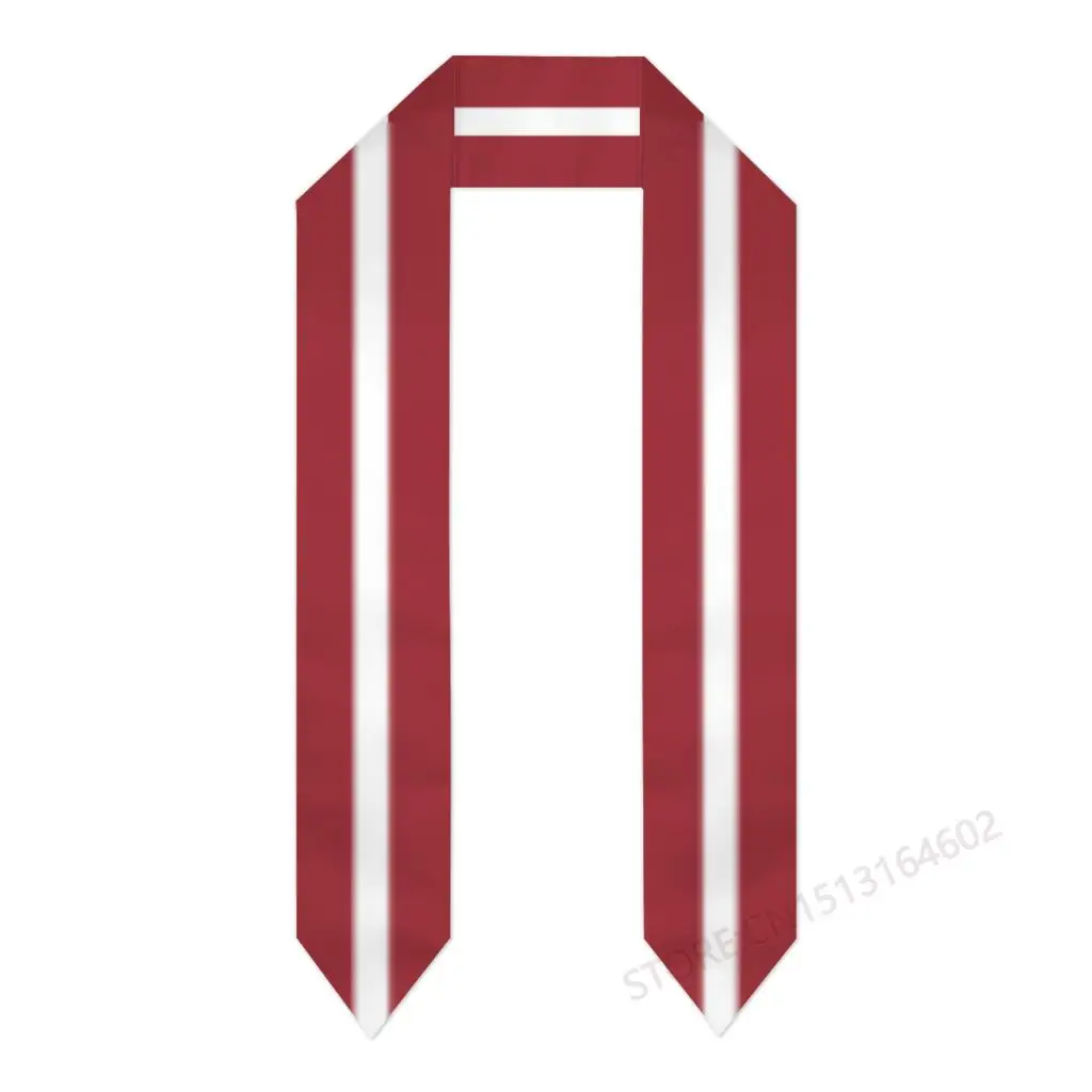 Custom Name Or Logo Latvia Flag Scarf Graduation Stole Sash International Study Abroad Class of 2023 Shawl