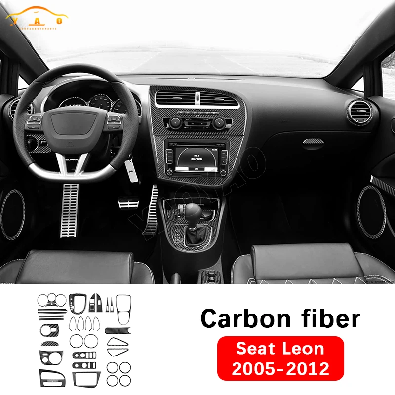 

Car Sticker For Seat Leon 2005-2012 Car Outlet Dashboard Gear Shift Panel Cover Sticker Inside Decorative Accessories