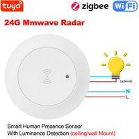 Tuya WiFi/ZigBee 24G MmWave Radar Smart Human Presence With Illumination Detector Support Light Switch 95~250V
