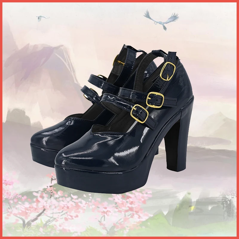 가상 YouTuber VTuber Meloco Kyoran 코스프레 신발 NIJISANJI 부츠 애니메이션 할로윈 하이힐 신발