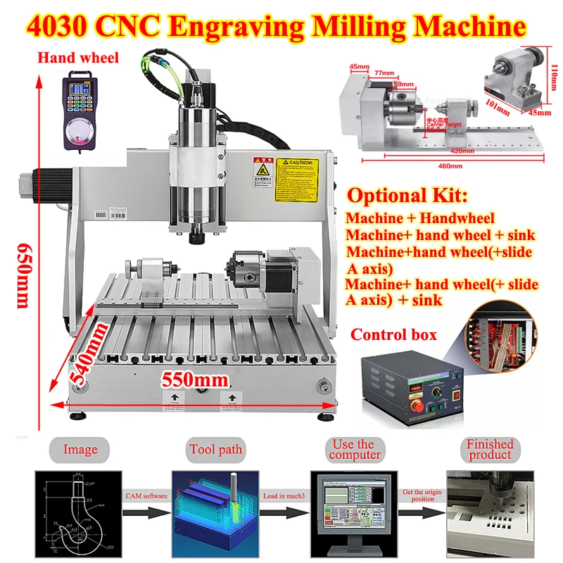 

LY CNC 4030 2.2KW/1.5KW/800W Automatic Engraving Machine 3/4axis Router Milling Carving Engraver Kit for DIY Metal Woodworking