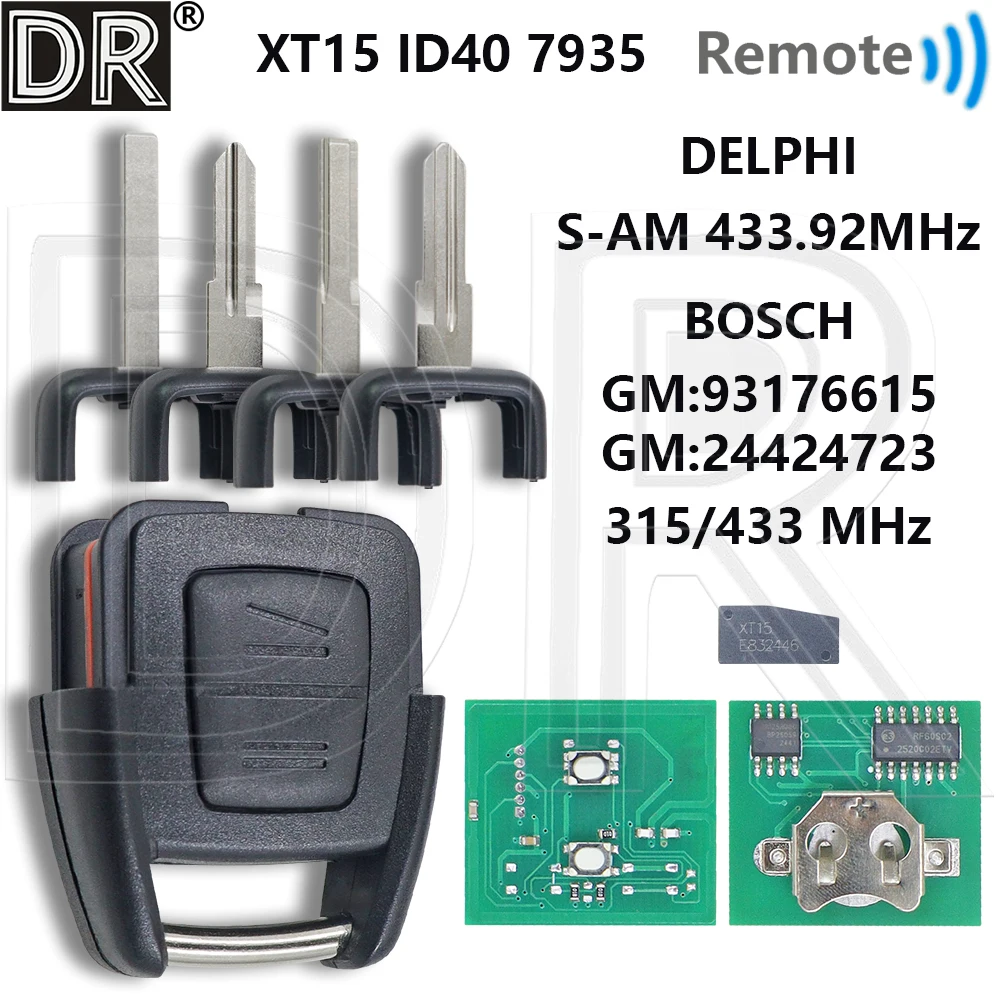 

Great ID40 Delphi/Bosch 315/433Mhz 93176615 Car Remote Control Key For Opel Zafira A Holden Astra G F Combo C Omega B Vectra B