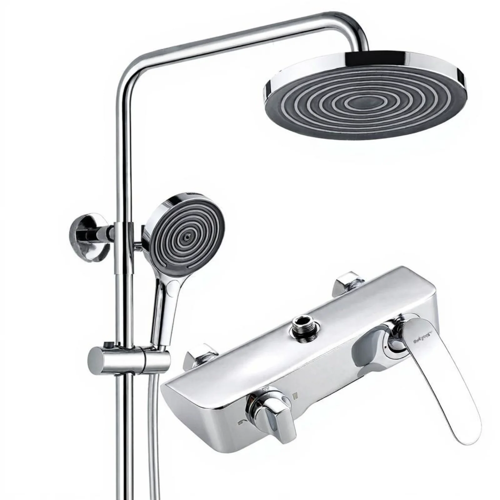 

Rainfall Shower System, High Pressure Handheld Shower Head Combo, Wall Mounted solid Brass Faucet Set for Bathroom