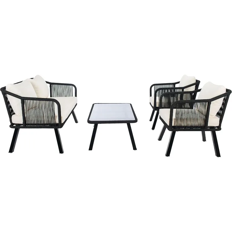 Outdoor-Sammlung Weiden kissen Seil Terrasse Hinterhof Wohn-Set