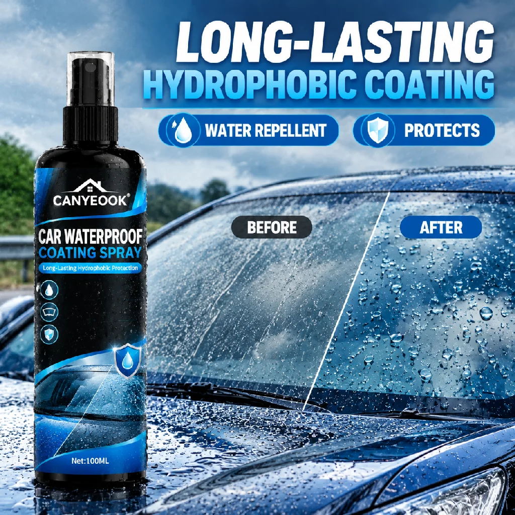 CANYEOOK Auto Hydrophobic Coating Spray Improve Water Beading Effect Protect Glass Paint From Water Stains In Rainy Days