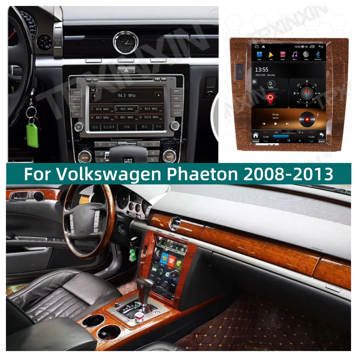 

For Volkswagen Phaeton 2003~2013 Android 14.0 Carplay Car Radio Stereo Automotive Multimedia Player GPS Navigation Head Unit