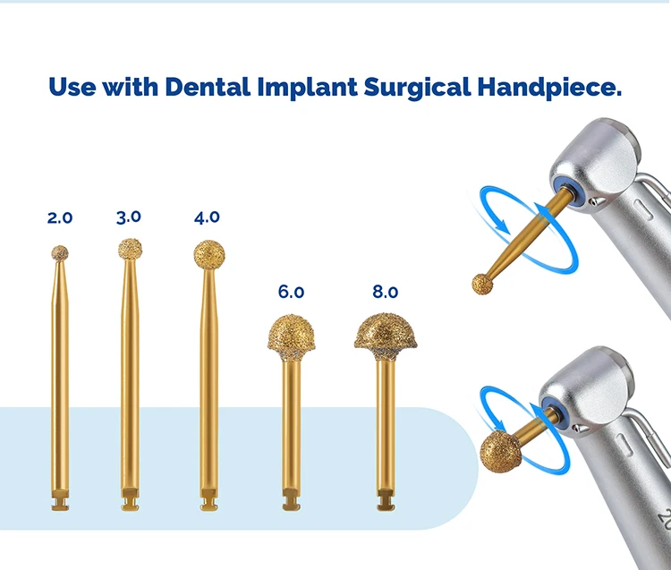 AZDENT Dental Ball Round Burs Maxillary Sinus External Lifting Drill CA 2,35 mm für Implantat-Chirurgie-Handstück Zahnmedizin-Polierer – Detail 7