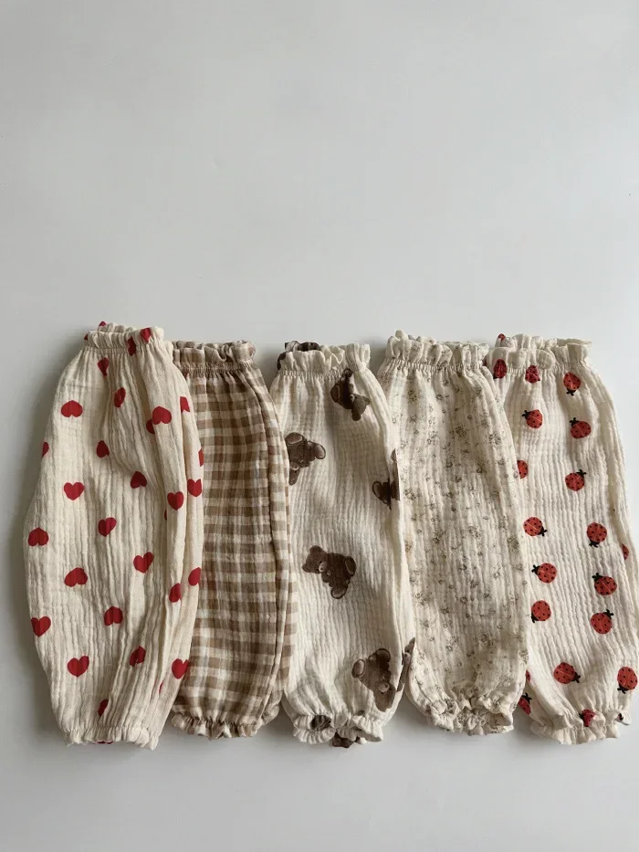 Bio-Baumwoll-Musselin-Hosen für Babys, süße Capri-Hosen mit Muster, weiche, leichte Hosen für Neugeborene und Kleinkinder, für alle Jahreszeiten. – Detail 2