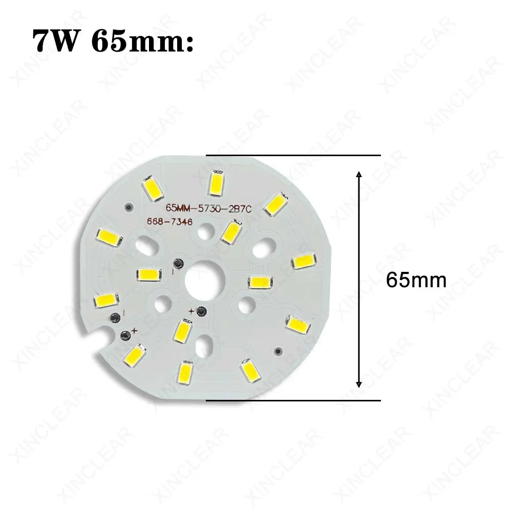 10 sztuk LED SMD 5730 PCB koralik świetlny tablica 7W 21-23V ciepły naturalny biały średnica 50mm 65mm PCB płytka lampy dla majsterkowiczów