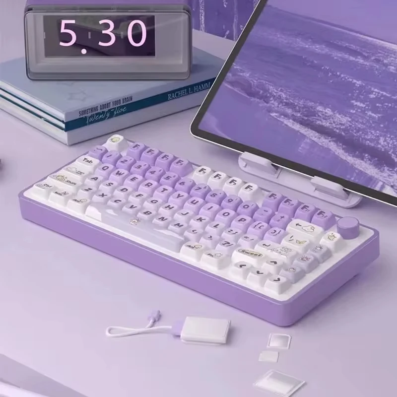 Dye Purple Rabbit Theme Keycaps 140keys Mot Profile Keycap Gateron Pbt Thermal Sublimation Mechanical Anime Games  Keyboard Caps