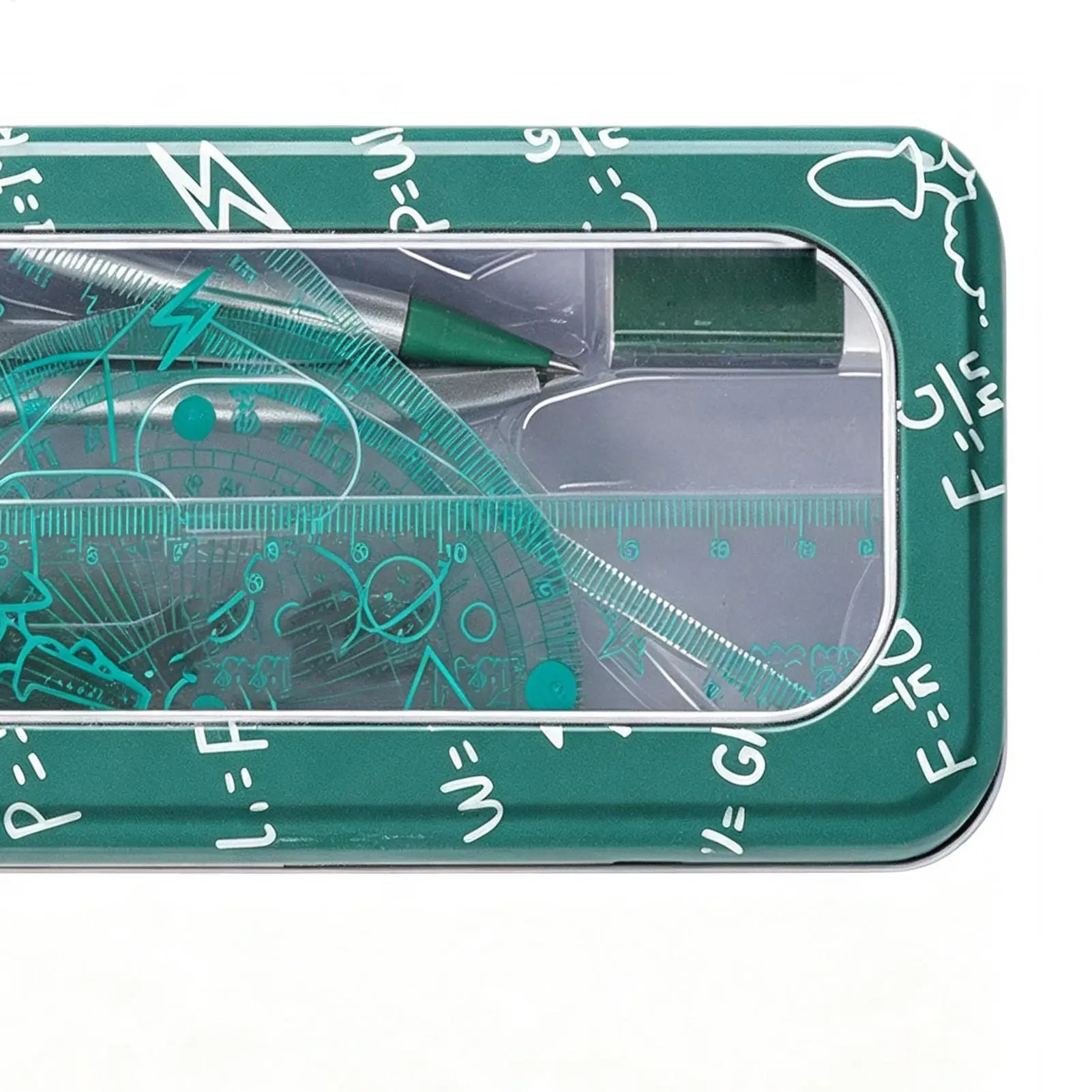 Geometry Set For Students 8-Piece Shatterproof Compass With Storage Box Geometry Math Set For High School Middle School College
