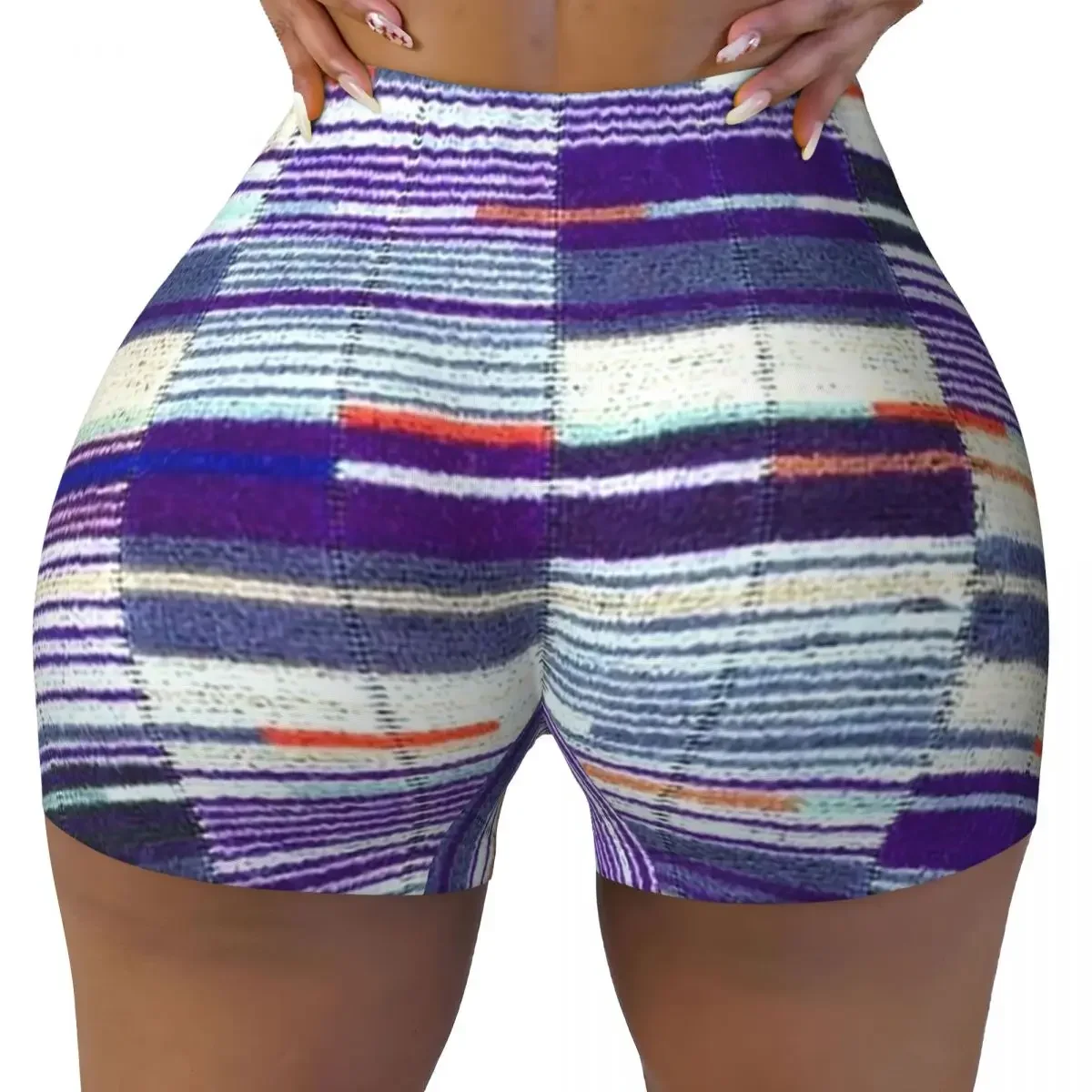 Custom Elizabeth Line Underground Moquette Seat Cover Yoga Shorts Women Gym Workout Running Athletic Volleyball Biker Shorts