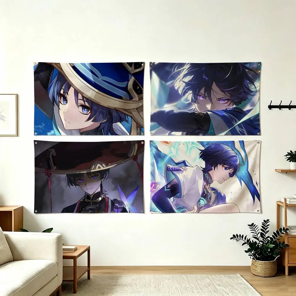 Genshin Impact Wanderer Balladeer  Flag Suitable For Party Club Outdoor Interior Wall Decoration Banner Fans Gift