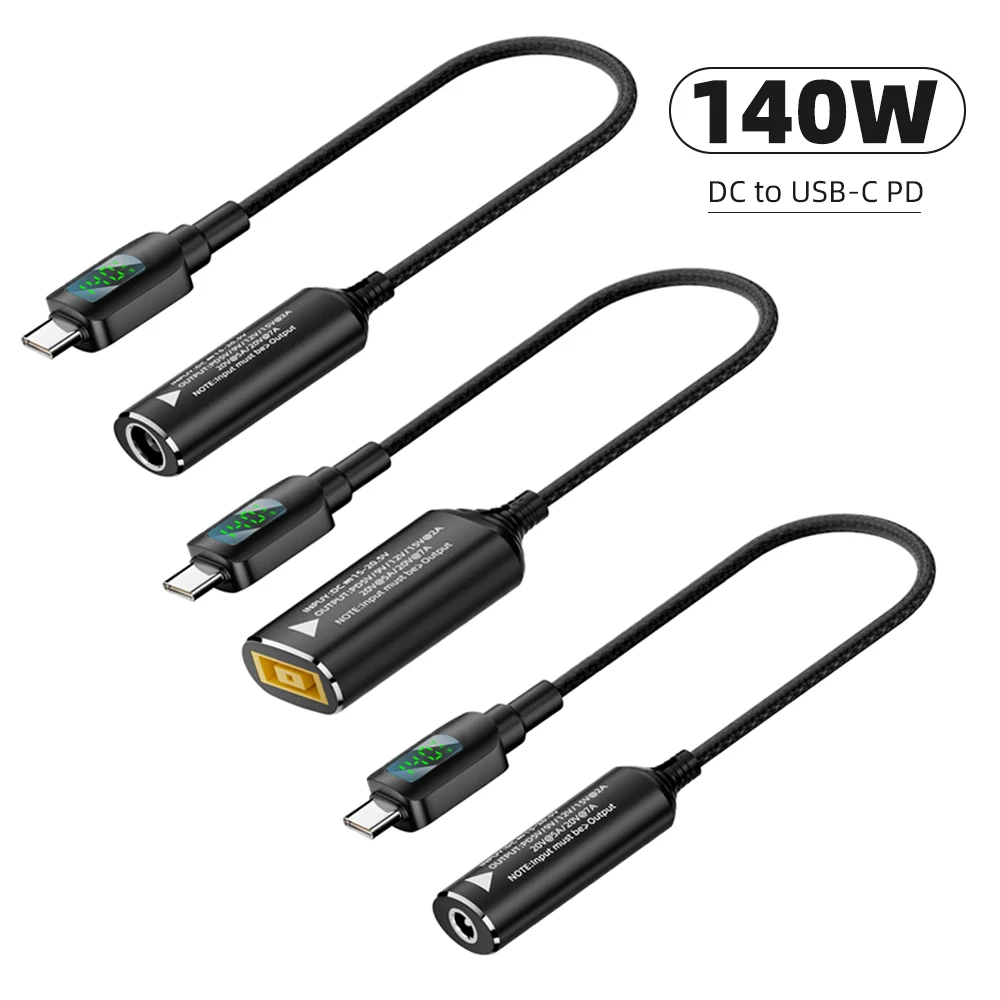 1 ​ 40W 5V 9V 12V 20V Tipo C PD Cavo di ricarica Cavo DC 5.5X2.5 7.4X5.0 4.5X3.0mm Caricatore per laptop Jack a USB C Adattatore Convertitore