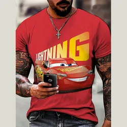 Camiseta masculina da Disney Pixar Cars, roupas masculinas, Lightning McQueen, Cartoons, Tops casuais, meninos, meninas, roupas para adolescentes