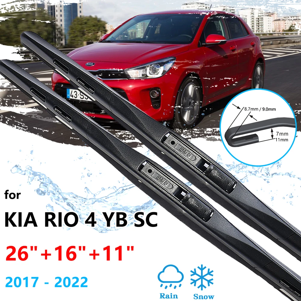 2x For KIA RIO 4 YB SC 2017~2022 Hatchback Front Rear Set Kit Window Wiper Blades Brushes Windshield Windscreen Car Accessories