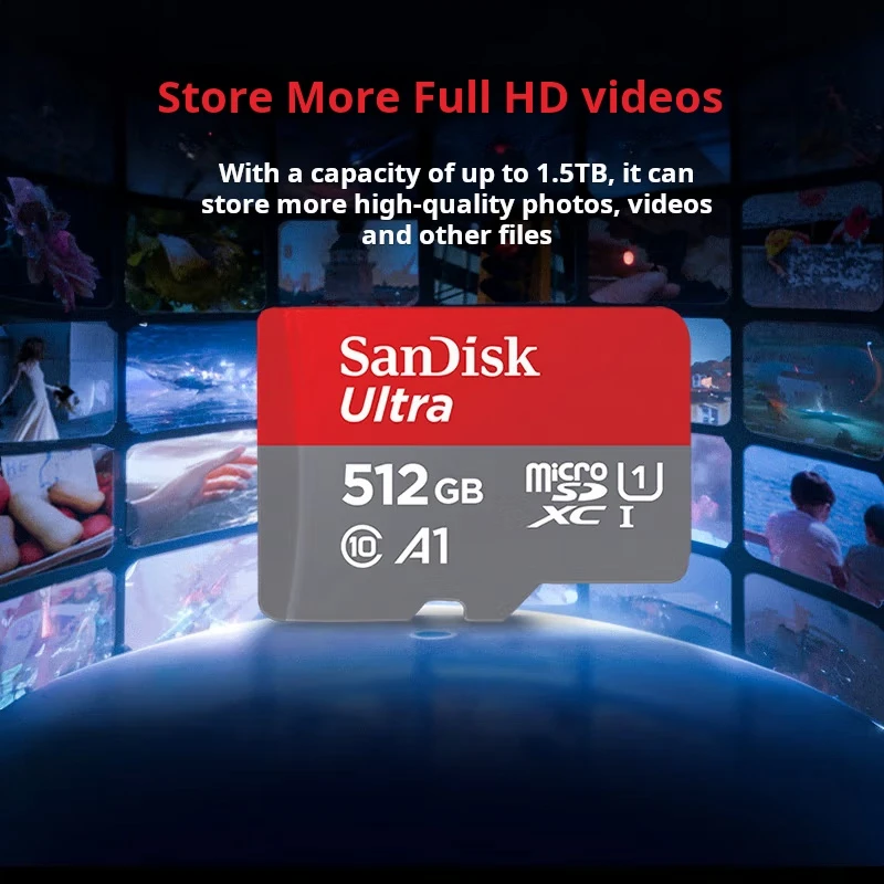 

Карта памяти SanDisk 512 ГБ TF (MicroSD), A1 U1 C10, высокоскоростная карта памяти, скорость чтения, 150 МБ/с, совместимость с несколькими устройствами