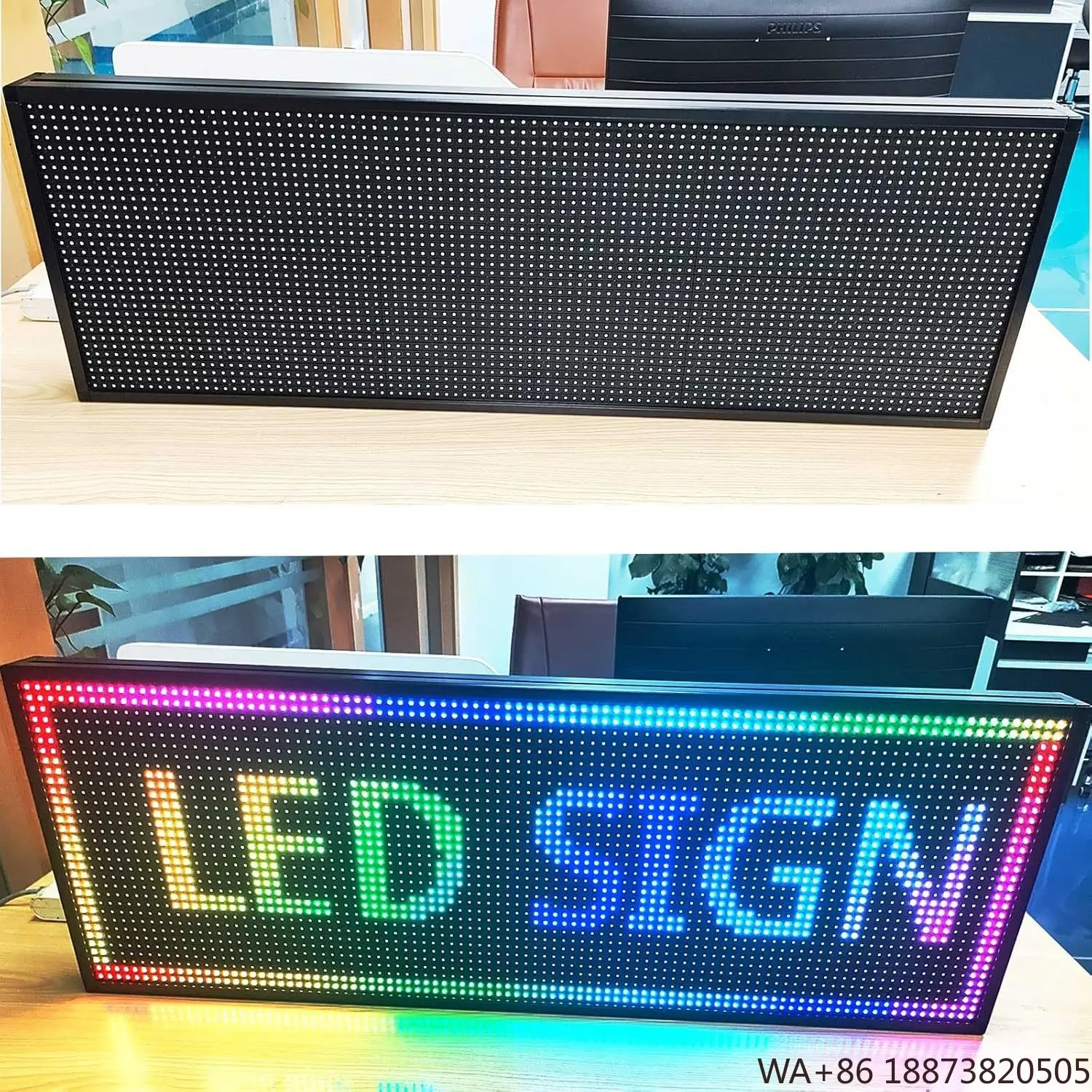 Anpassbarer LED-Werbebildschirm mit Scroll-Untertiteln, P10 LED-Streifensieb für den Außenbereich