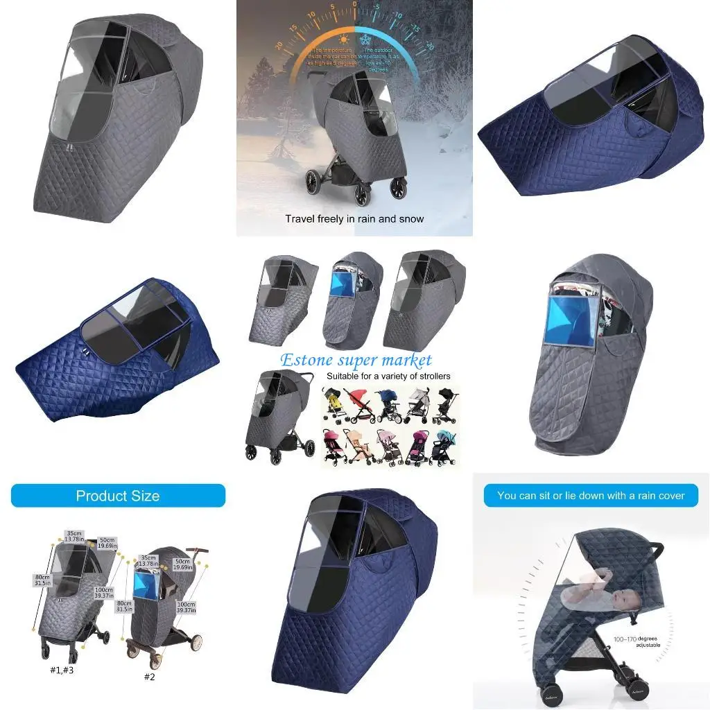 

090B Baby Prams Windproof Cover Multiple Use Pram Rain Protectors Simple Installs
