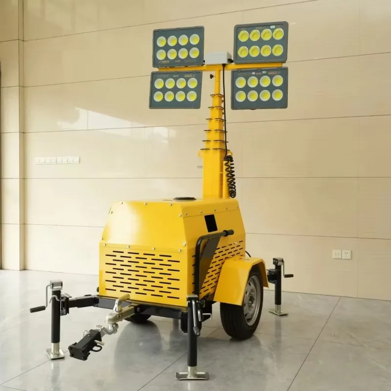 Large Capacity Battery Mobile Solar Light Tower Ultra-Long Standby Time Off-Grid Remote Area Outdoor Continuous Lighting Custom