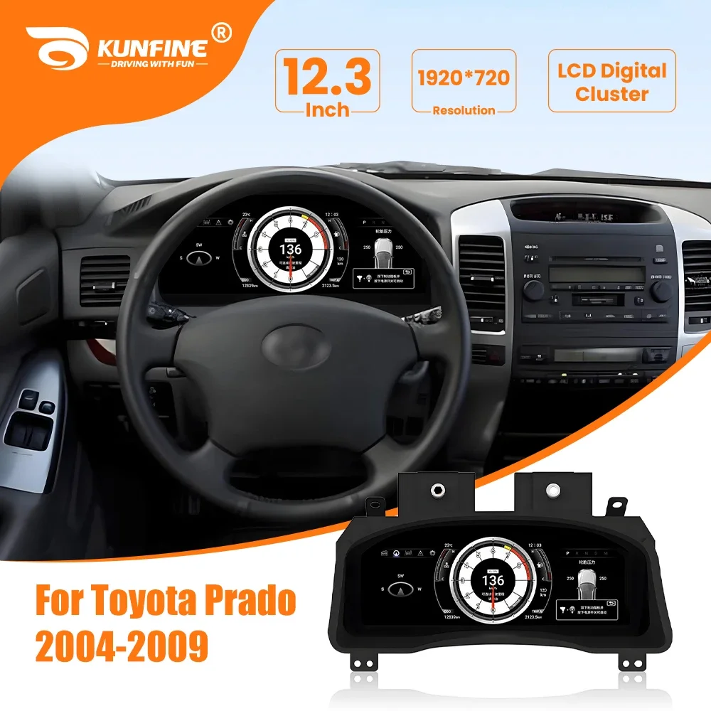 

LCD Digital Instrument Cluster For Toyota Prado 2004-2009 Speedometer Virtual Instrument Panel Cockpit Dashboard 12.3Inch