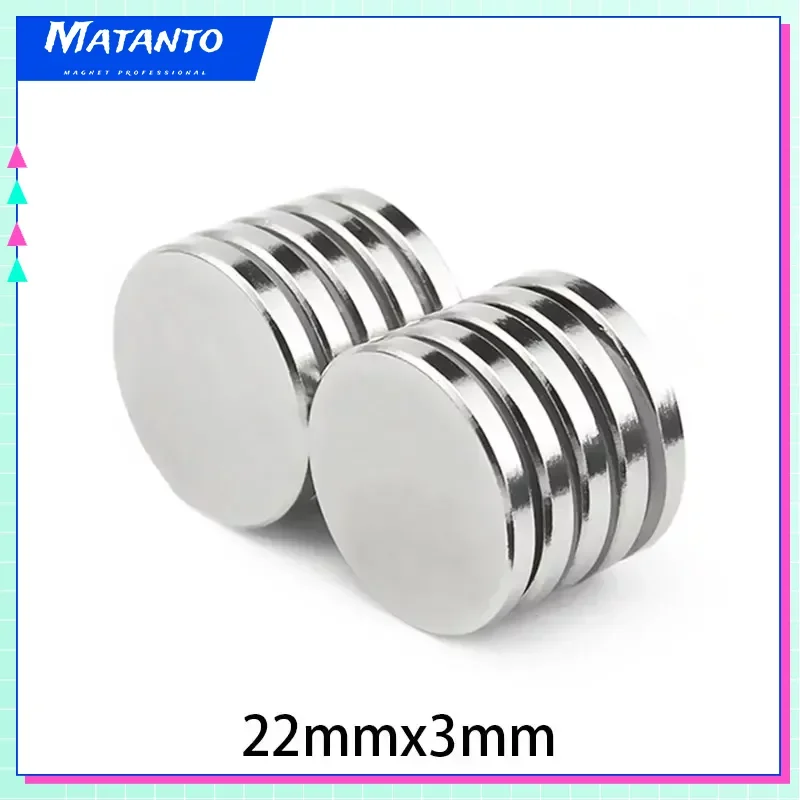 

5/10/20/50PCS 22x3mm Round NdFeB Super Strong Neodymium Magnet N35 Powerful imanes Permanent Magnetic Fridge Magnets 22*3mm Disc