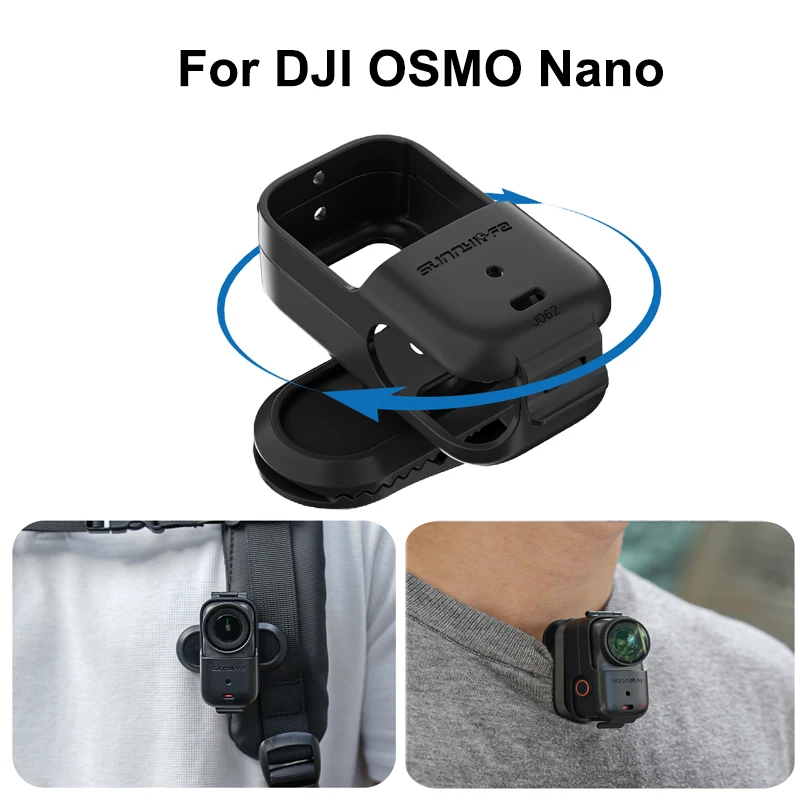 360 °   Clipe de mochila de rotação ajustável para dji osmo nano suporte de liberação rápida vlog clipe de montagem para dji osmo nano acessórios