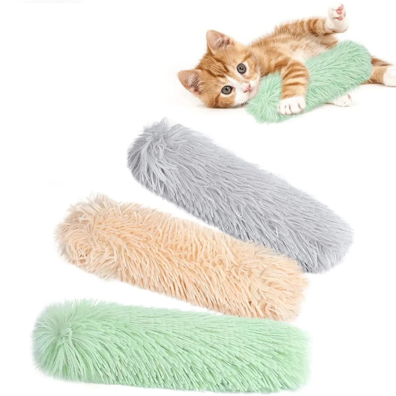 Katzenminze Spielzeug Plüsch Katze Kauspielzeug Katzenminze Self-hi Biss Streifen Kissen Teaser für Katzen Haustier Interaktives Spielzeug MWJ07 – Detail 3