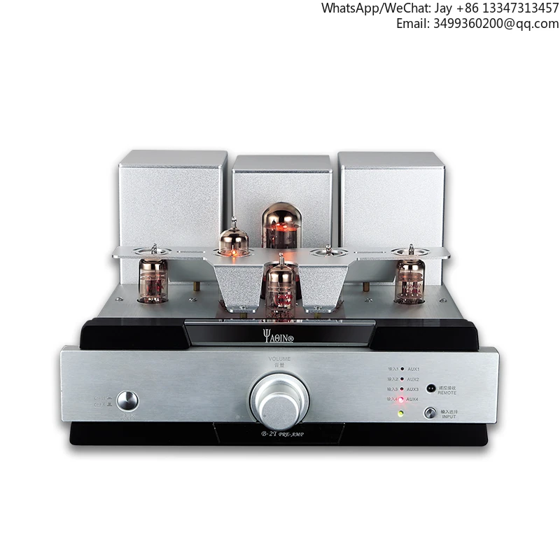 

W-010 YAQIN B-2T Vacuum Tube Preamp Pre-amplifier Preamplifier 5AR4*1 EL84*1 12AX7*2 12AU7*2 With Remote Control AC110~220V