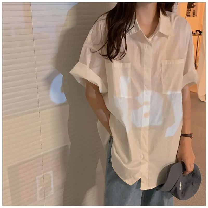 

Peter Pan Collar Shirts Women Puff Sleeves Slim Fit Ruffled Hem Preppy Style Ideal for Library Days or Afternoon Gatherings