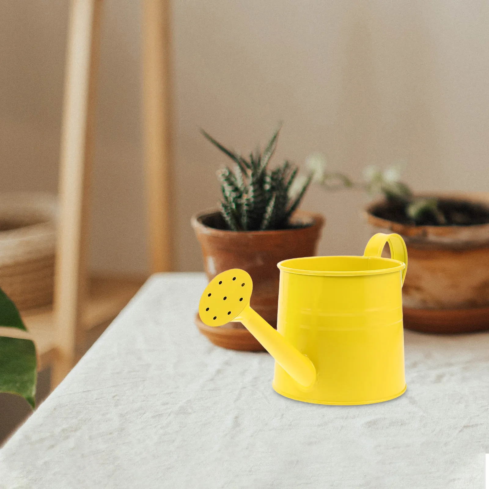 2Pcs Stylish Candy-Colored Iron Watering Can Handcrafted Garden Watering Jug Versatile Flower Display Bucket Indoor Outdoor Vase