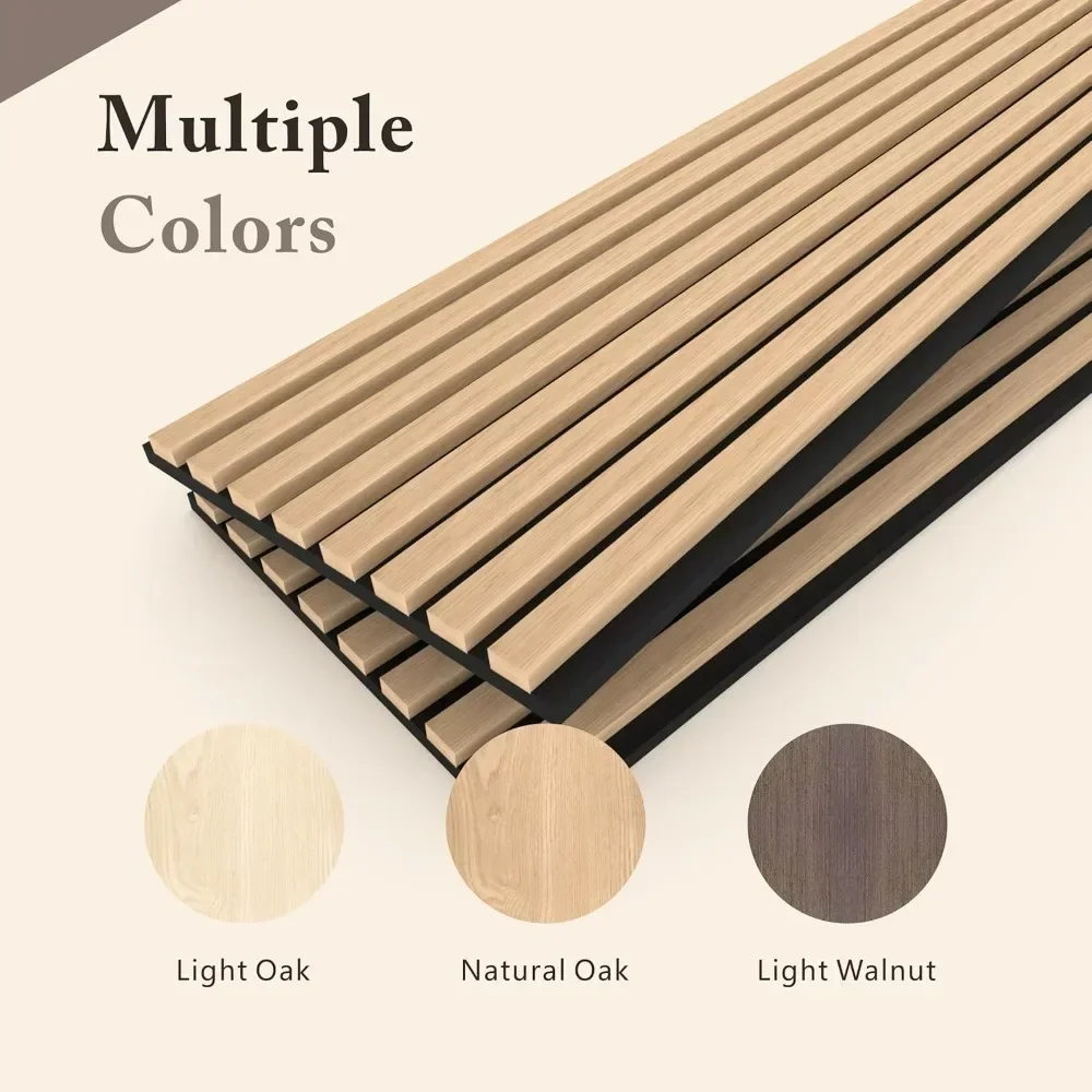 Paquete de 2 paneles de madera para pared, paneles de pared de madera, paneles de pared de madera 3D con chapa de madera maciza, 94,48 x 11,02 x 0,82 pulgadas cada una