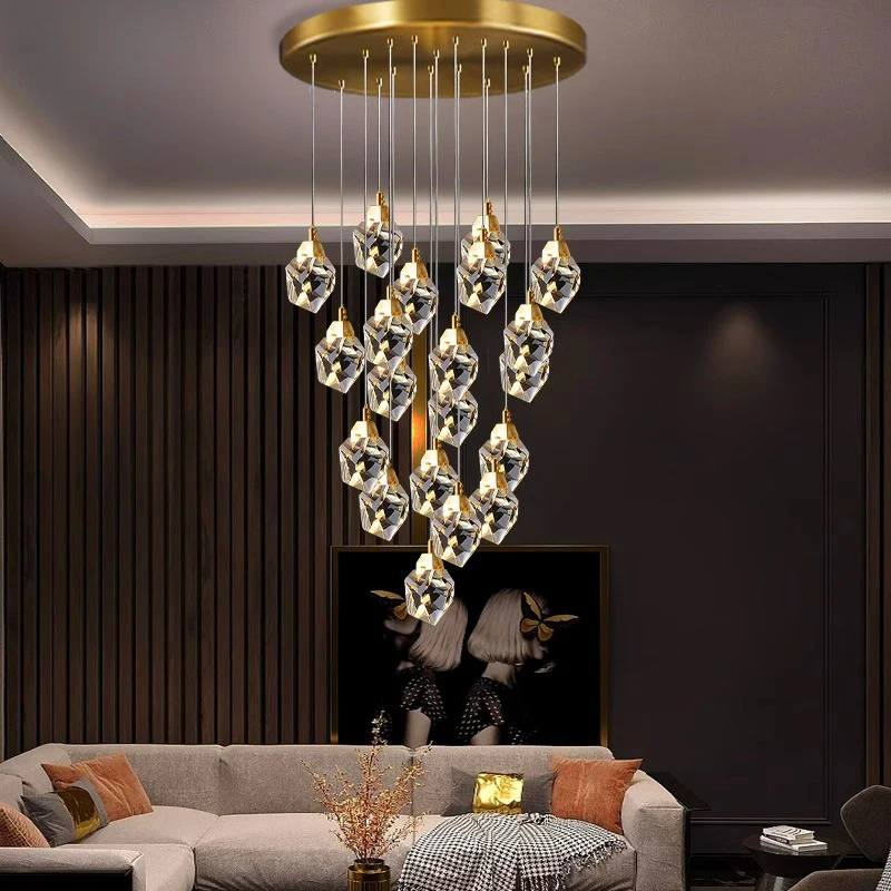 Modern home decor led lights pendant light lamps forstaircase Chandeliers for living room hanging light indoor lighting